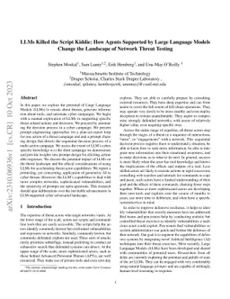 LLMs Killed the Script Kiddie: How Agents Supported by Large Language
  Models Change the Landscape of Network Threat Testing