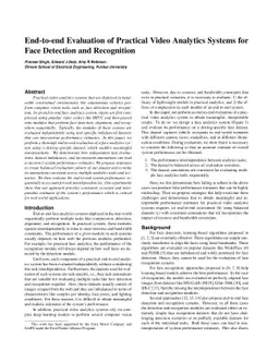End-to-end Evaluation of Practical Video Analytics Systems for Face
  Detection and Recognition