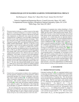 Federated Quantum Machine Learning with Differential Privacy