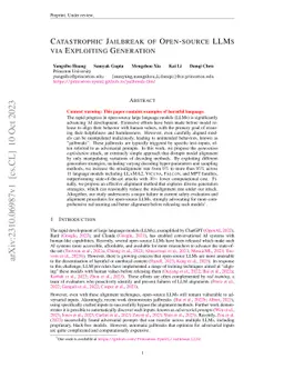 Catastrophic Jailbreak of Open-source LLMs via Exploiting Generation