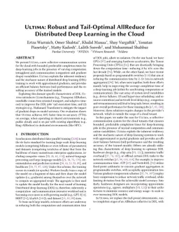 Ultima: Robust and Tail-Optimal AllReduce for Distributed Deep Learning
  in the Cloud