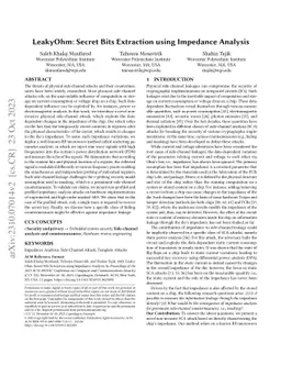 LeakyOhm: Secret Bits Extraction using Impedance Analysis