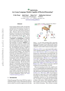 NEWTON: Are Large Language Models Capable of Physical Reasoning?