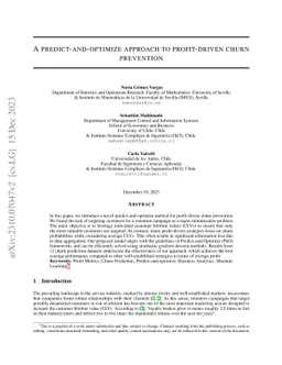 A predict-and-optimize approach to profit-driven churn prevention