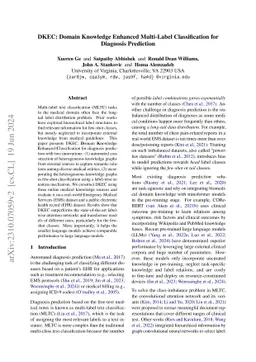 DKEC: Domain Knowledge Enhanced Multi-Label Classification for Diagnosis
  Prediction