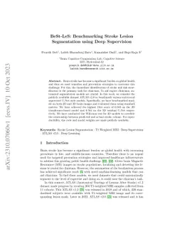 BeSt-LeS: Benchmarking Stroke Lesion Segmentation using Deep Supervision