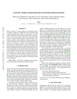 Acoustic Model Fusion for End-to-end Speech Recognition