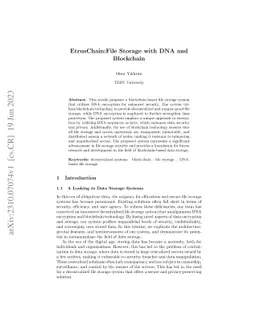 EtrusChain: File Storage with DNA and Blockchain