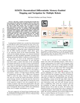 D2M2N: Decentralized Differentiable Memory-Enabled Mapping and
  Navigation for Multiple Robots