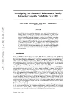 Investigating the Adversarial Robustness of Density Estimation Using the
  Probability Flow ODE