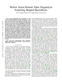 Motion Vector-Domain Video Steganalysis Exploiting Skipped Macroblocks
