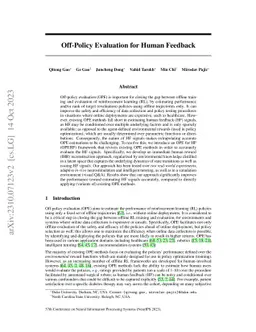 Off-Policy Evaluation for Human Feedback