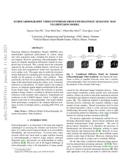 Echocardiography video synthesis from end diastolic semantic map via
  diffusion model