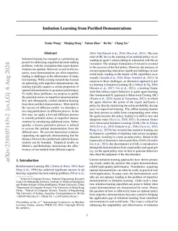 Imitation Learning from Purified Demonstration