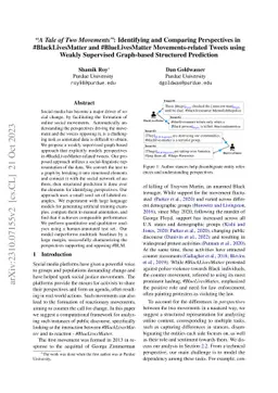 "A Tale of Two Movements": Identifying and Comparing Perspectives in
  #BlackLivesMatter and #BlueLivesMatter Movements-related Tweets using Weakly
  Supervised Graph-based Structured Prediction