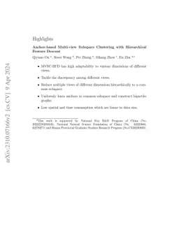 Anchor-based Multi-view Subspace Clustering with Hierarchical Feature
  Descent