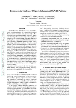 Psychoacoustic Challenges Of Speech Enhancement On VoIP Platforms