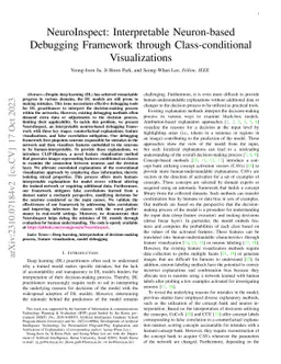 NeuroInspect: Interpretable Neuron-based Debugging Framework through
  Class-conditional Visualizations