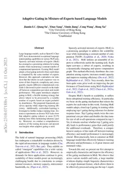 Adaptive Gating in Mixture-of-Experts based Language Models