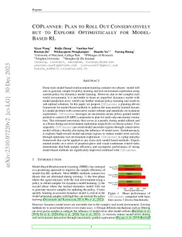 COPlanner: Plan to Roll Out Conservatively but to Explore Optimistically
  for Model-Based RL