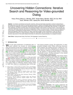 Uncovering Hidden Connections: Iterative Search and Reasoning for Video-grounded Dialog