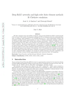Deep ReLU networks and high-order finite element methods II: Chebyshev
  emulation