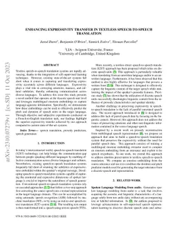 Enhancing expressivity transfer in textless speech-to-speech translation