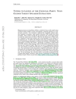 Typing to Listen at the Cocktail Party: Text-Guided Target Speaker
  Extraction