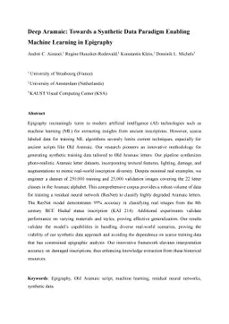 Deep Aramaic: Towards a Synthetic Data Paradigm Enabling Machine
  Learning in Epigraphy