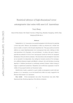 Statistical inference of high-dimensional vector autoregressive time
  series with non-i.i.d. innovations