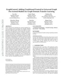 GraphControl: Adding Conditional Control to Universal Graph Pre-trained
  Models for Graph Domain Transfer Learning