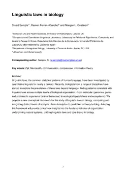 Linguistic laws in biology