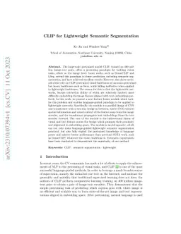 CLIP for Lightweight Semantic Segmentation