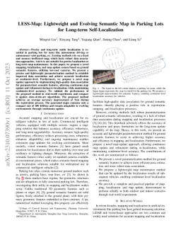LESS-Map: Lightweight and Evolving Semantic Map in Parking Lots for
  Long-term Self-Localization