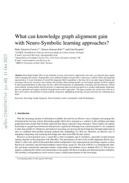 What can knowledge graph alignment gain with Neuro-Symbolic learning
  approaches?