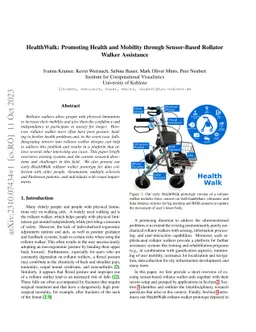 HealthWalk: Promoting Health and Mobility through Sensor-Based Rollator
  Walker Assistance