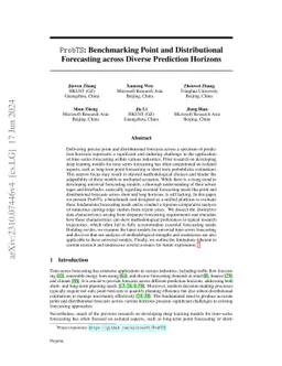 ProbTS: Benchmarking Point and Distributional Forecasting across Diverse
  Prediction Horizons