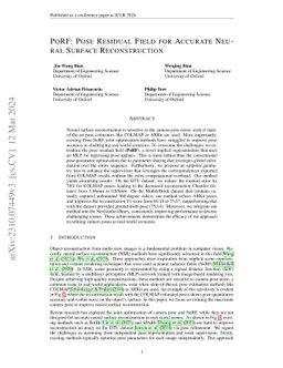 PoRF: Pose Residual Field for Accurate Neural Surface Reconstruction