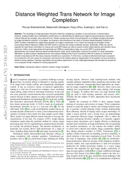 Distance Weighted Trans Network for Image Completion