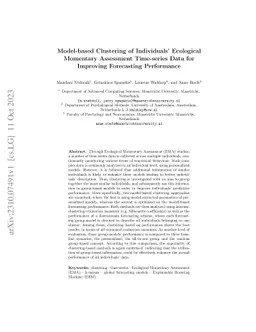Model-based Clustering of Individuals' Ecological Momentary Assessment
  Time-series Data for Improving Forecasting Performance