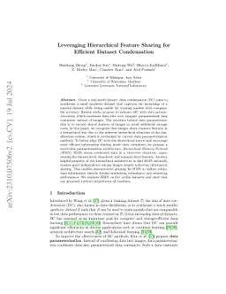 Leveraging Hierarchical Feature Sharing for Efficient Dataset
  Condensation