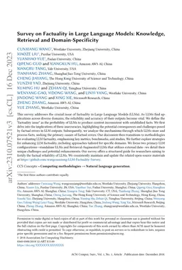 Survey on Factuality in Large Language Models: Knowledge, Retrieval and
  Domain-Specificity