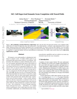 S4C: Self-Supervised Semantic Scene Completion with Neural Fields