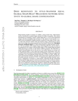 Does resistance to style-transfer equal Global Shape Bias? Measuring
  network sensitivity to global shape configuration