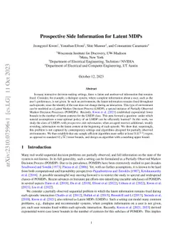 Prospective Side Information for Latent MDPs