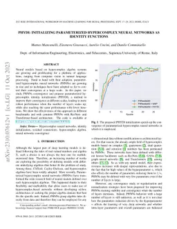 PHYDI: Initializing Parameterized Hypercomplex Neural Networks as
  Identity Functions