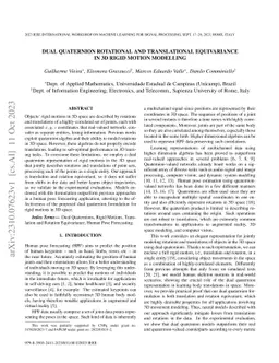 Dual Quaternion Rotational and Translational Equivariance in 3D Rigid
  Motion Modelling
