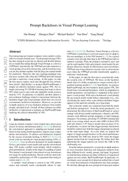 Prompt Backdoors in Visual Prompt Learning