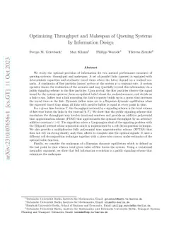 Optimizing Throughput and Makespan of Queuing Systems by Information
  Design