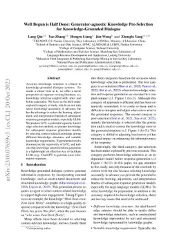 Well Begun is Half Done: Generator-agnostic Knowledge Pre-Selection for
  Knowledge-Grounded Dialogue